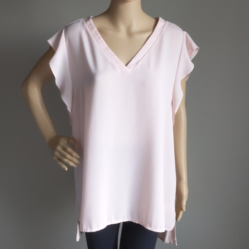 Jaclyn Smith Blush V Neck Top Plus Size XXL